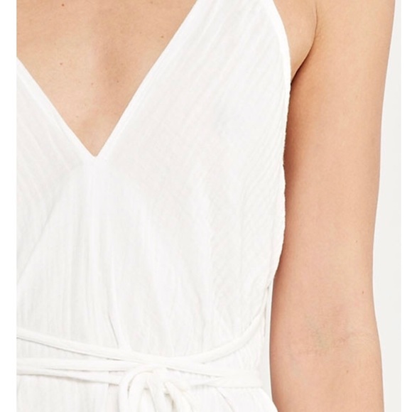 OPHELIA White Gauze Midi Wrap Dress coverup NWT - Picture 3 of 8